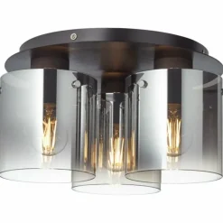 Plafonnier Brilliant Beth Noir, 3 lumières