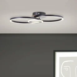 Plafonnier Brilliant Bray LED Noir, Blanc, 1 lumière
