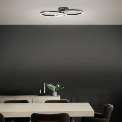 Plafonnier Brilliant Bray LED Noir, Blanc, 1 lumière