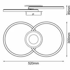 Plafonnier Brilliant Bray LED Noir, Blanc, 1 lumière