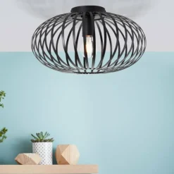 Plafonnier Brilliant Bremen Noir, 1 lumière