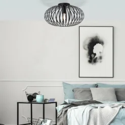 Plafonnier Brilliant Bremen Noir, 1 lumière