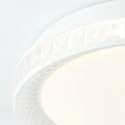 Plafonnier Brilliant Burlie LED Blanc, 1 lumière, Télécommandes, Changeur de couleurs