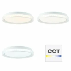 Plafonnier Brilliant Burlie LED Blanc, 1 lumière, Télécommandes, Changeur de couleurs