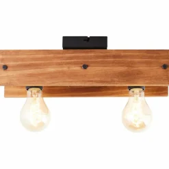 Plafonnier Brilliant Calandra Bois clair, Noir, 2 lumières