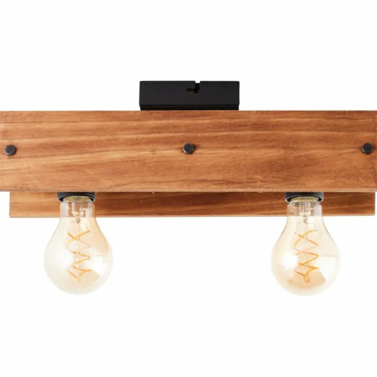 Plafonnier Brilliant Calandra Bois clair, Noir, 2 lumières