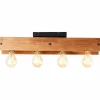 Plafonnier Brilliant Calandra Bois clair, Noir, 4 lumières