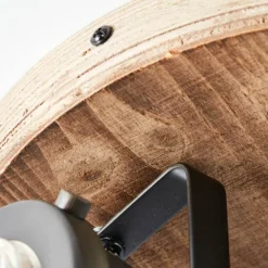 Plafonnier Brilliant CARMEN Acier inoxydable, Bois foncé, 3 lumières