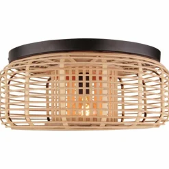 Plafonnier Brilliant Crosstown Bois foncé, Noir, 1 lumière