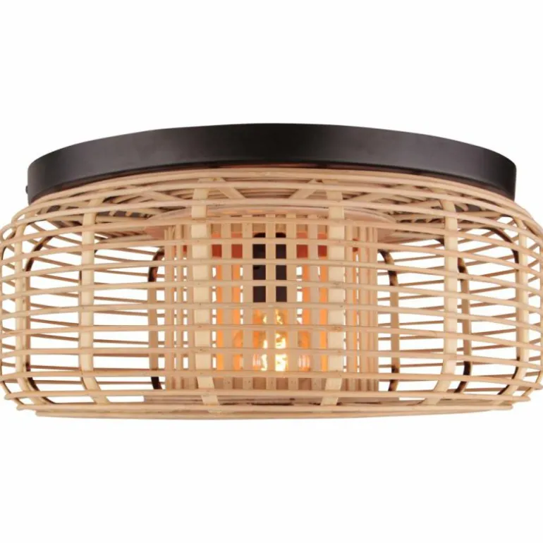 Plafonnier Brilliant Crosstown Bois foncé, Noir, 1 lumière