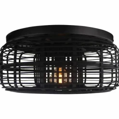 Plafonnier Brilliant Crosstown Bois foncé, Noir, 1 lumière