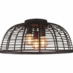 Plafonnier Brilliant Crosstown Bois foncé, Noir, 3 lumières