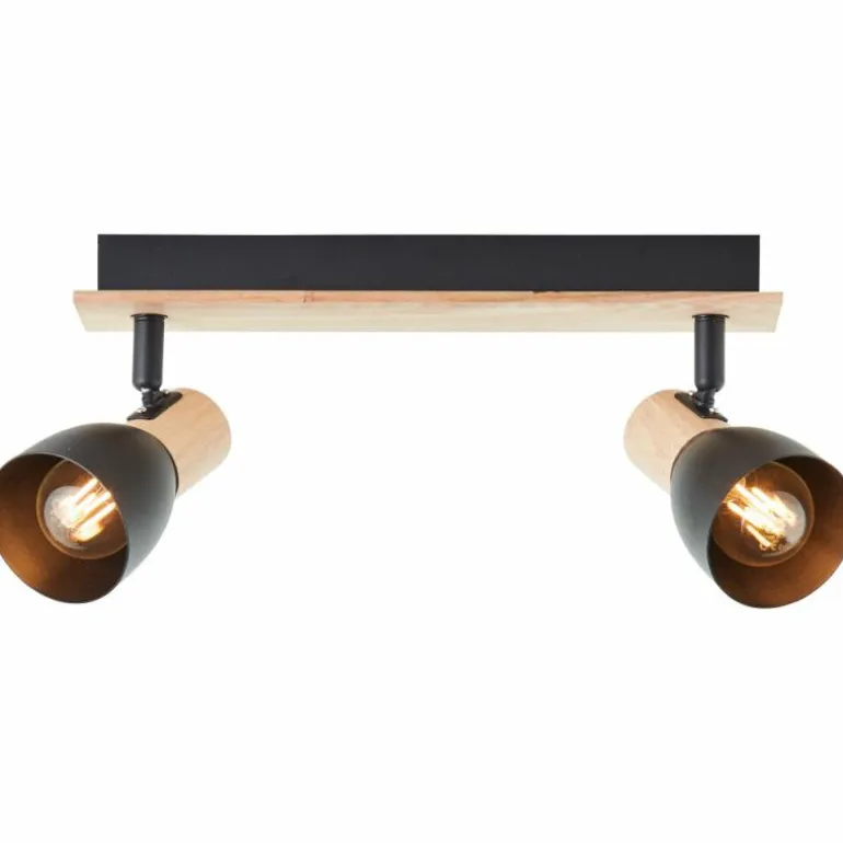 Plafonnier Brilliant Daintree Écru, Noir, 2 lumières