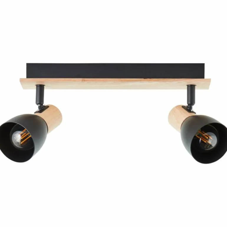 Plafonnier Brilliant Daintree Écru, Noir, 2 lumières