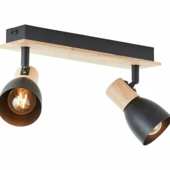 Plafonnier Brilliant Daintree Écru, Noir, 2 lumières