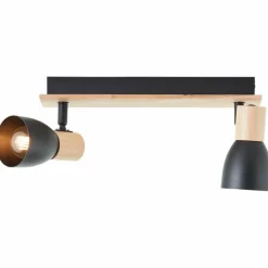 Plafonnier Brilliant Daintree Écru, Noir, 2 lumières