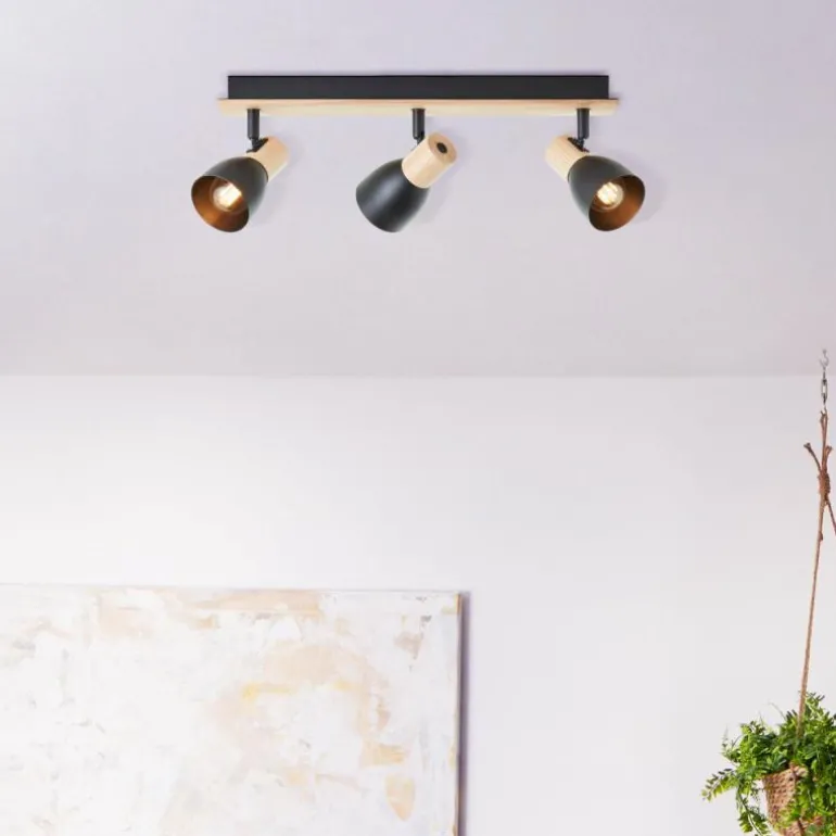 Plafonnier Brilliant Daintree Écru, Noir, 3 lumières