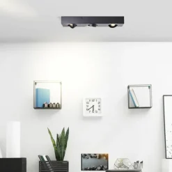 Plafonnier Brilliant Doro LED Noir, 3 lumières