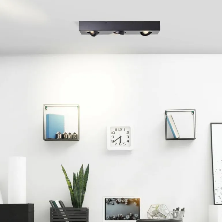 Plafonnier Brilliant Doro LED Noir, 3 lumières