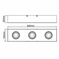 Plafonnier Brilliant Doro LED Noir, 3 lumières