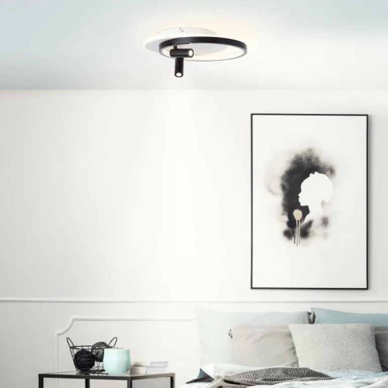 Plafonnier Brilliant Eunomia LED Noir, Blanc, 1 lumière
