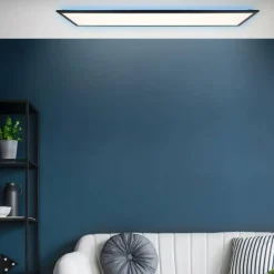 Plafonnier Brilliant Everett LED Noir, 1 lumière, Télécommandes, Changeur de couleurs