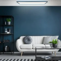 Plafonnier Brilliant Everett LED Noir, 1 lumière, Télécommandes, Changeur de couleurs