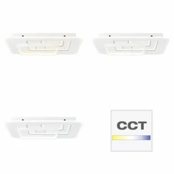 Plafonnier Brilliant Furtado LED Noir, Blanc, 1 lumière, Télécommandes