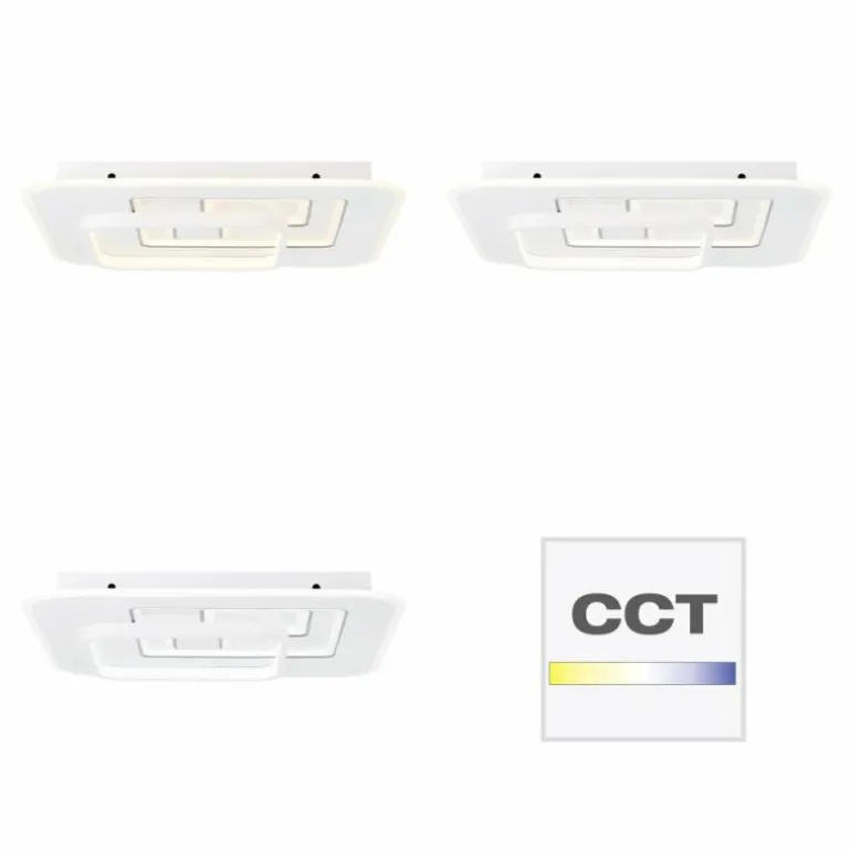 Plafonnier Brilliant Furtado LED Noir, Blanc, 1 lumière, Télécommandes