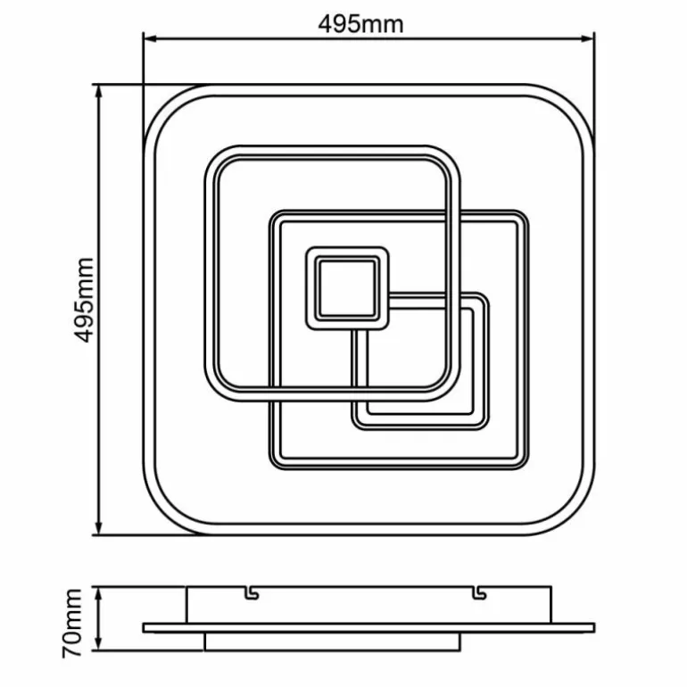 Plafonnier Brilliant Furtado LED Noir, Blanc, 1 lumière, Télécommandes