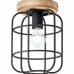 Plafonnier Brilliant Gwen Bois clair, Noir, 1 lumière