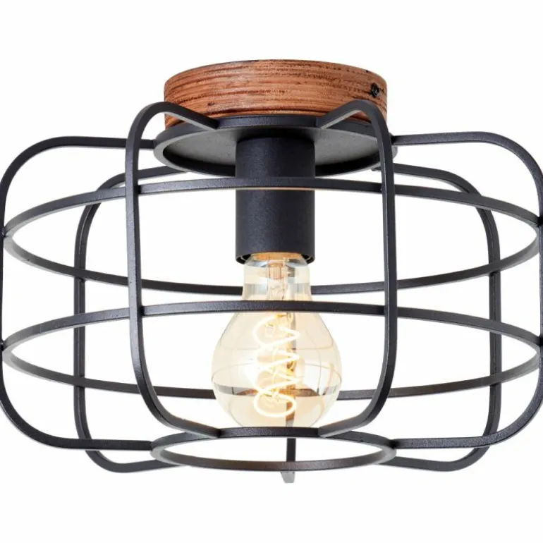 Plafonnier Brilliant Gwen Bois foncé, 1 lumière