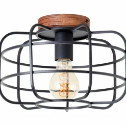 Plafonnier Brilliant Gwen Bois foncé, 1 lumière