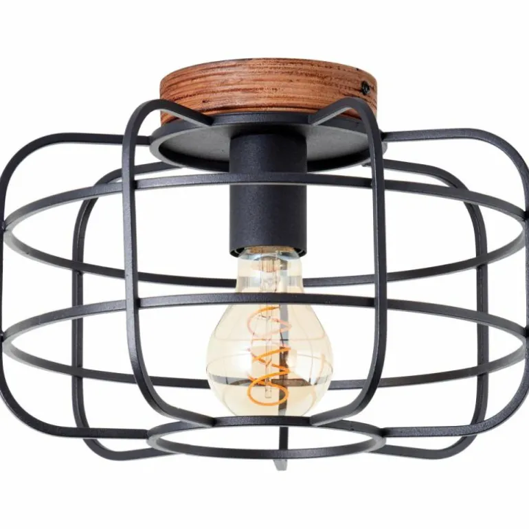 Plafonnier Brilliant Gwen Bois foncé, 1 lumière