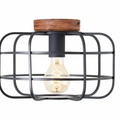 Plafonnier Brilliant Gwen Bois foncé, 1 lumière