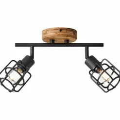 Plafonnier Brilliant Gwen Bois foncé, 2 lumières