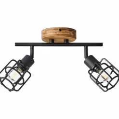 Plafonnier Brilliant Gwen Bois foncé, 2 lumières