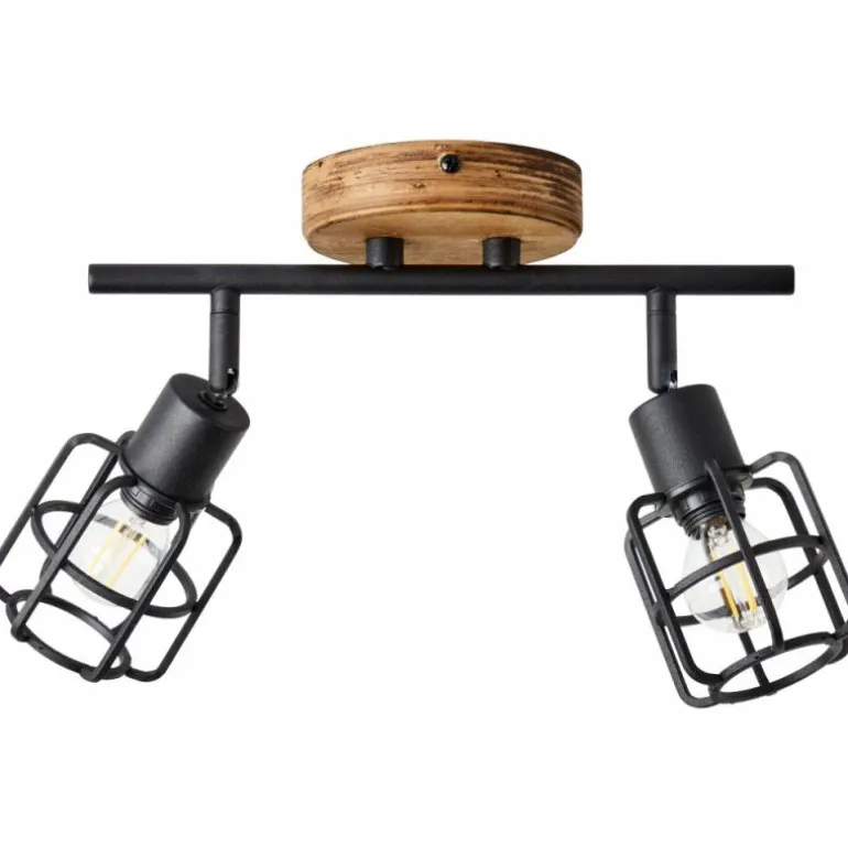 Plafonnier Brilliant Gwen Bois foncé, 2 lumières