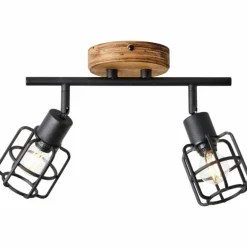 Plafonnier Brilliant Gwen Bois foncé, 2 lumières