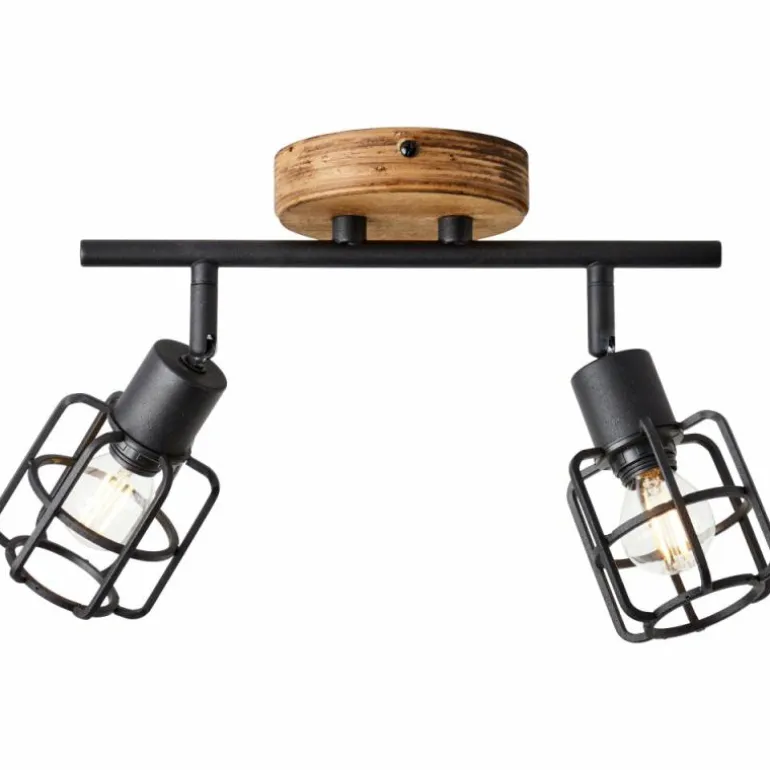 Plafonnier Brilliant Gwen Bois foncé, 2 lumières