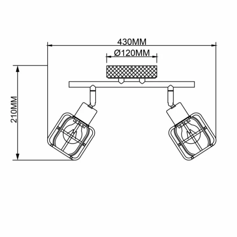 Plafonnier Brilliant Gwen Bois foncé, 2 lumières