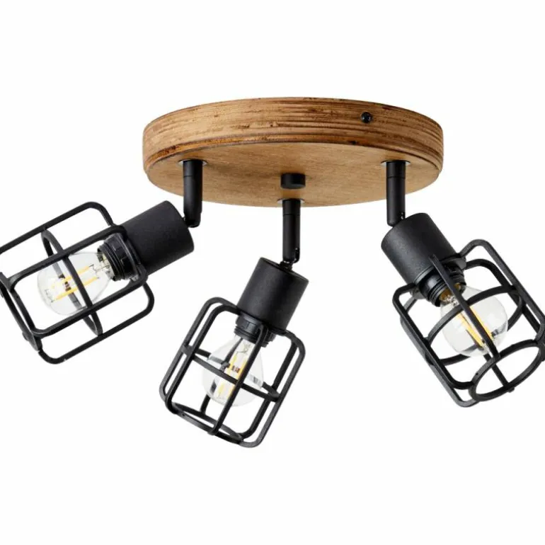 Plafonnier Brilliant Gwen Bois foncé, 3 lumières