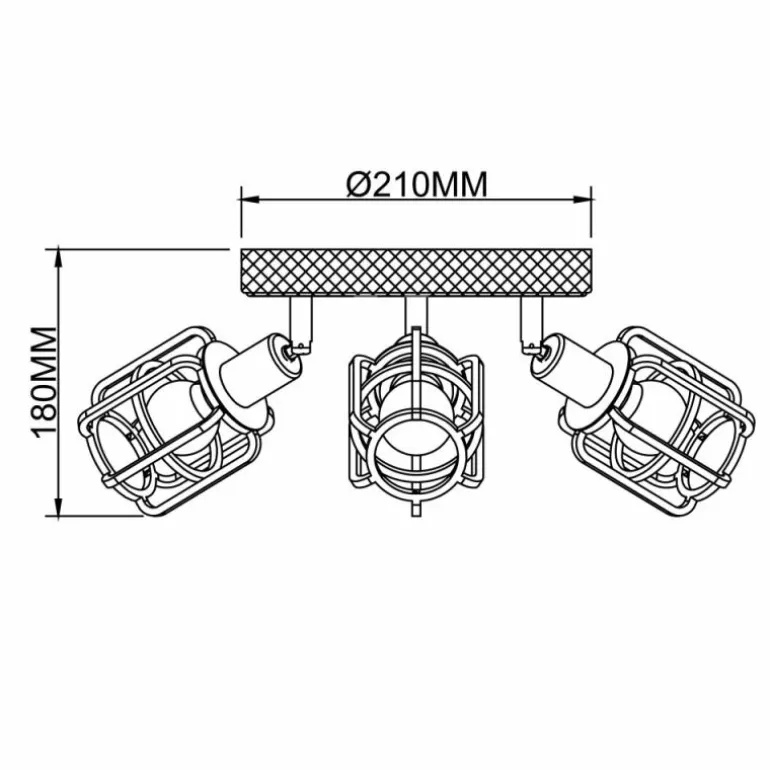 Plafonnier Brilliant Gwen Bois foncé, 3 lumières