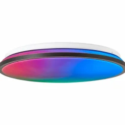 Plafonnier Brilliant Heida LED Noir, Blanc, 1 lumière, Télécommandes, Changeur de couleurs