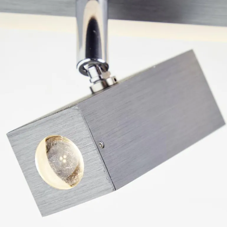 Plafonnier Brilliant Howle LED Aluminium, Noir, 2 lumières