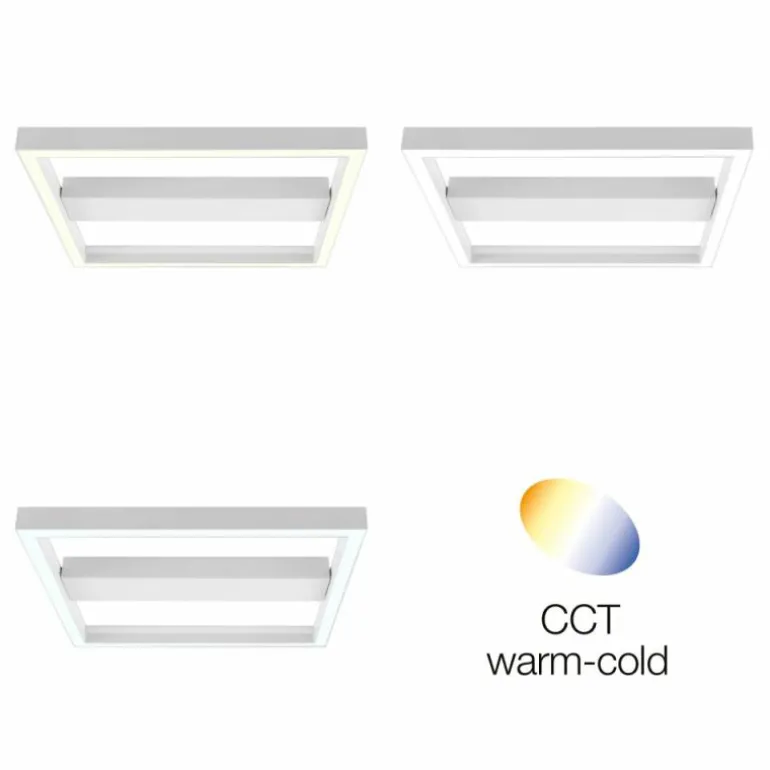 Plafonnier Brilliant Icarus LED Blanc, 1 lumière, Télécommandes, Changeur de couleurs