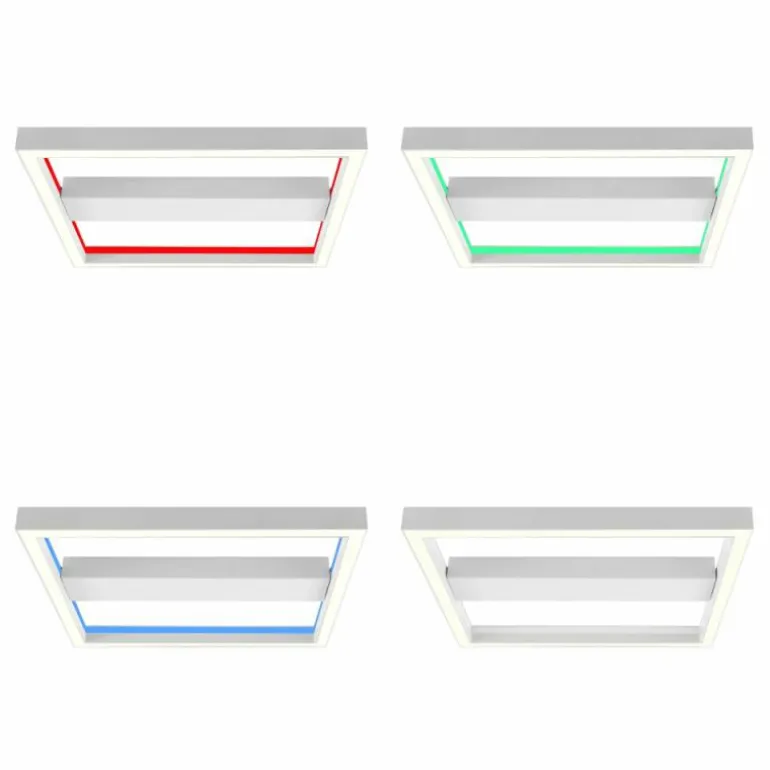 Plafonnier Brilliant Icarus LED Blanc, 1 lumière, Télécommandes, Changeur de couleurs