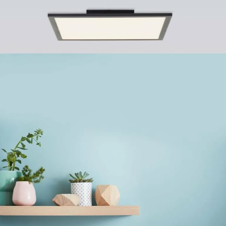 Plafonnier Brilliant Jacinda LED Noir, 1 lumière, Télécommandes