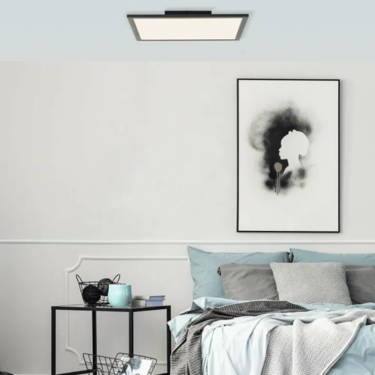 Plafonnier Brilliant Jacinda LED Noir, 1 lumière, Télécommandes