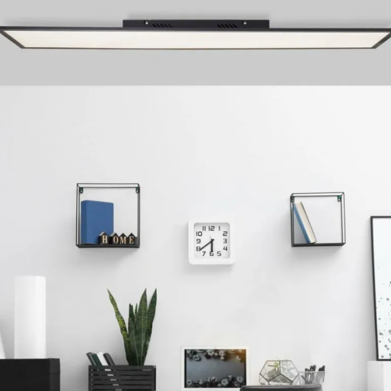 Plafonnier Brilliant Jacinda LED Noir, 1 lumière, Télécommandes